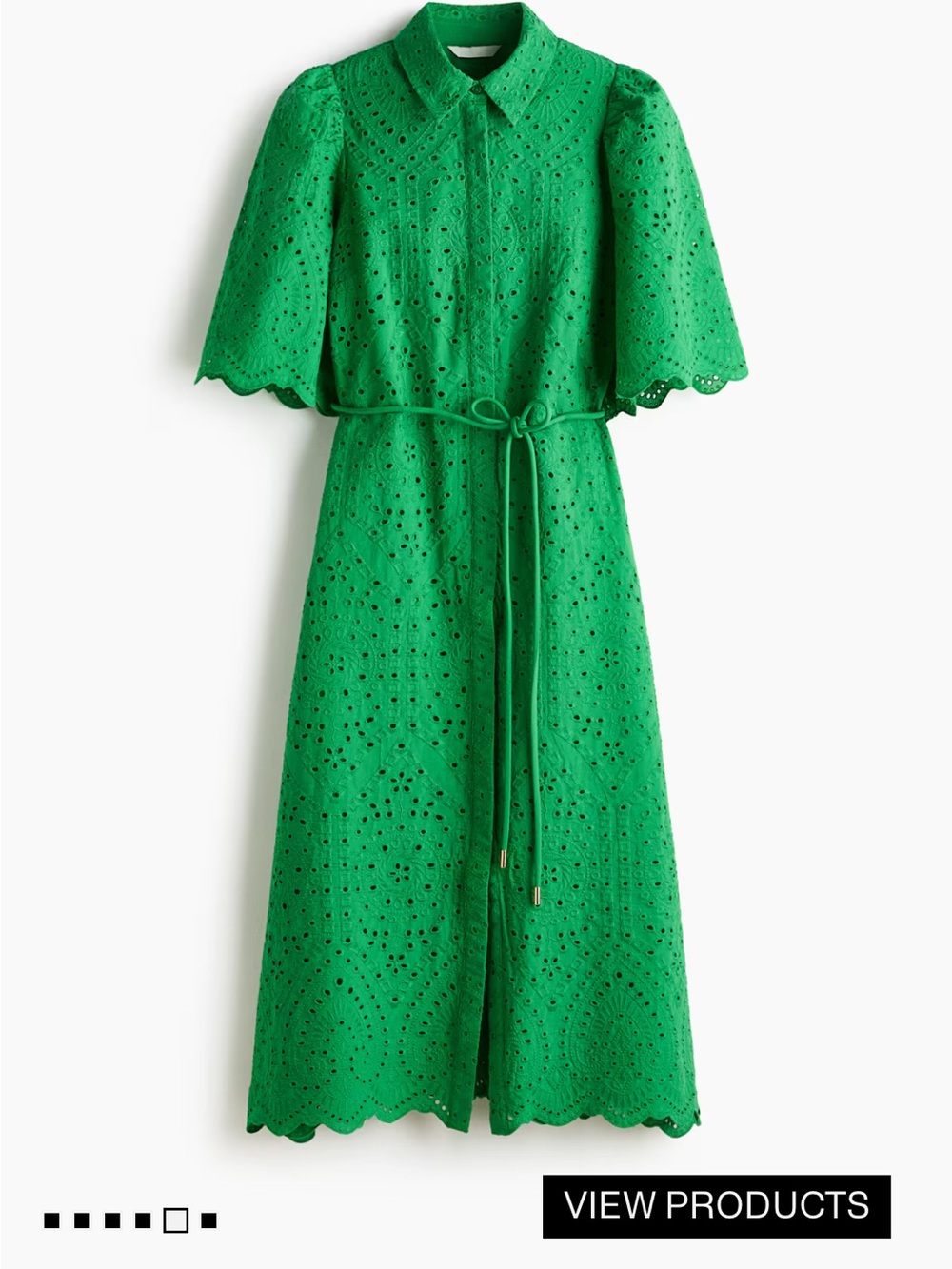 BRODERIE-ANGLAISE COTTON SHIRT DRESS